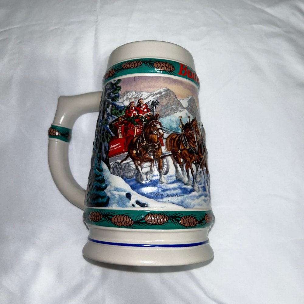 1993 Budweiser Collectible Holiday Beerstein Mug